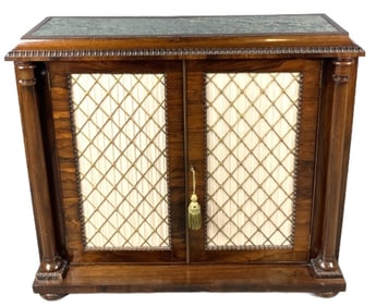 Regency Rosewood & Marble Side Cabinet