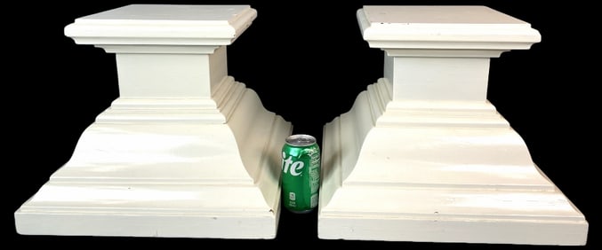 Pair of White Painted Pedestals