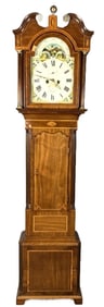 Georgian Mahogany Tall Case Clock Signed Naish