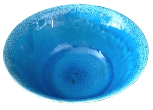 Chinese Turquoise Glazed Porcelain Bowl (1 of 8)