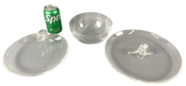 2 Steuben Bowls & 1 Baccarat Bowl