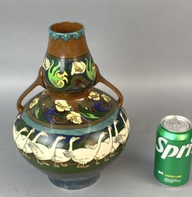 Foley "Intarsio" Porcelain Goose Decorated Vase