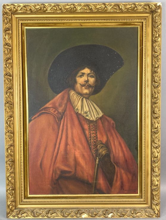 Nobleman Signed Mitchell Oumedian: Nobleman Signed Mitchell Oumedian Oil on Canvas, signed (lr) Sight: 35 1/2" x 23 1/2 " Condition: Needs cleaning, some chips to frame