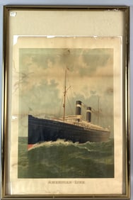 American Line Ocean Liner Poster
