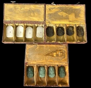 12 Jade Carved Pendants