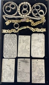 Grouping of Asian Jewelry & Plaques