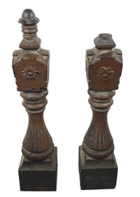 Pair of 19th C. Cast Iron Mule Posts