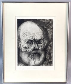 Jim Dine Self-Portrait "Blue and Now" Etching
