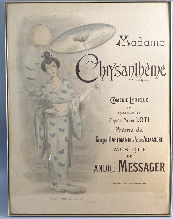 Vintage French Madame Butterfly Opera Poster (1 of 6)