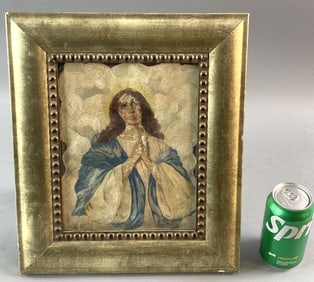 Madonna Painted and Fabric Picture