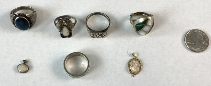 Group Of Sterling & Gold Jewelry