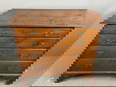 18th C. American Walnut Four Drawer Chest