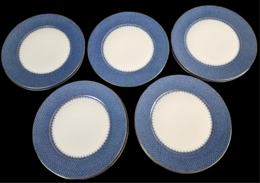 10 Mottahedeh Blue Lace Dinner Plates: 10 Mottahedeh Blue Lace Dinner Plates. 12 1/4"diam. Condition: Good.