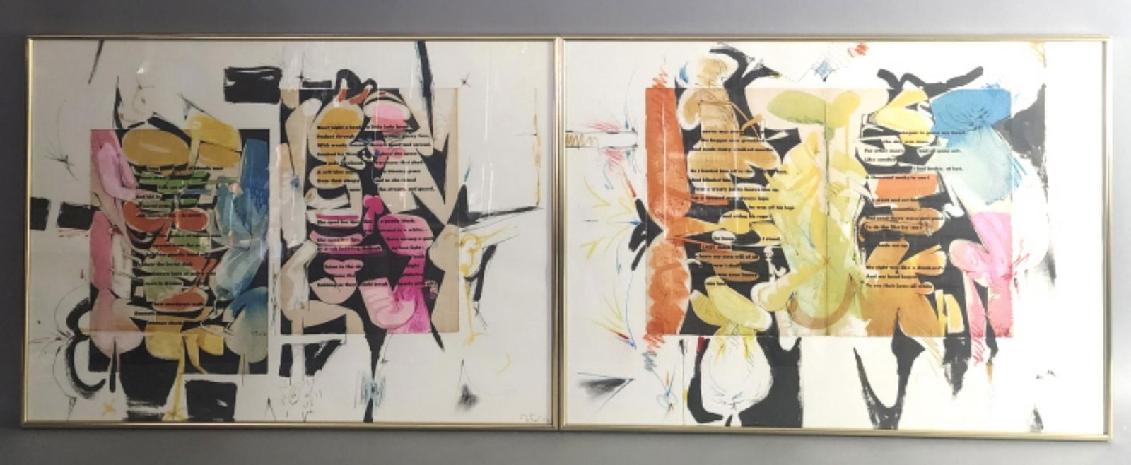 2 Dimitri Petrov Abstracts: 2 Dimitri Petrov Abstracts. 1 signed (lr), 1 unsigned. 22"h x 30"w Condition: Good.