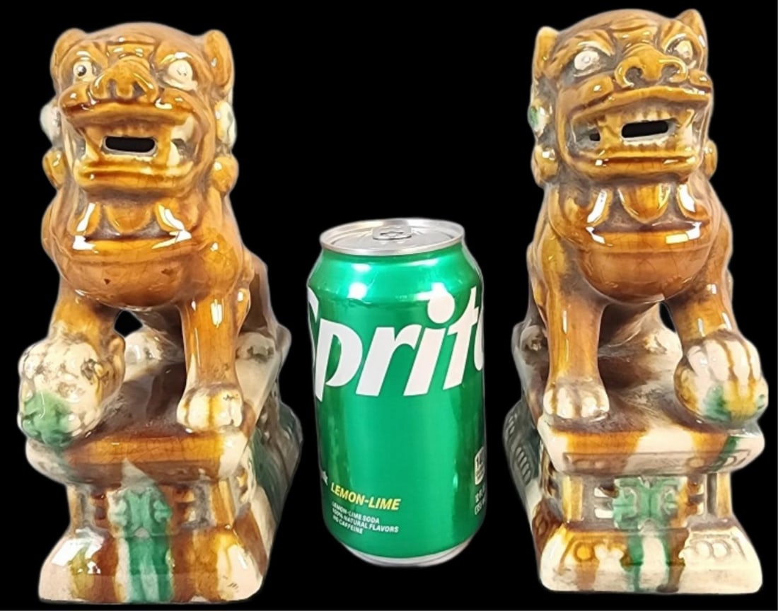 Pair of Porcelain Foo Dogs (1 of 6)