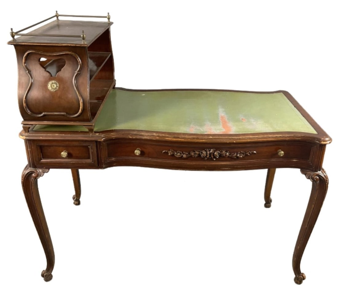 Bureau Plat et Cartonnier Leather Top (1 of 7)