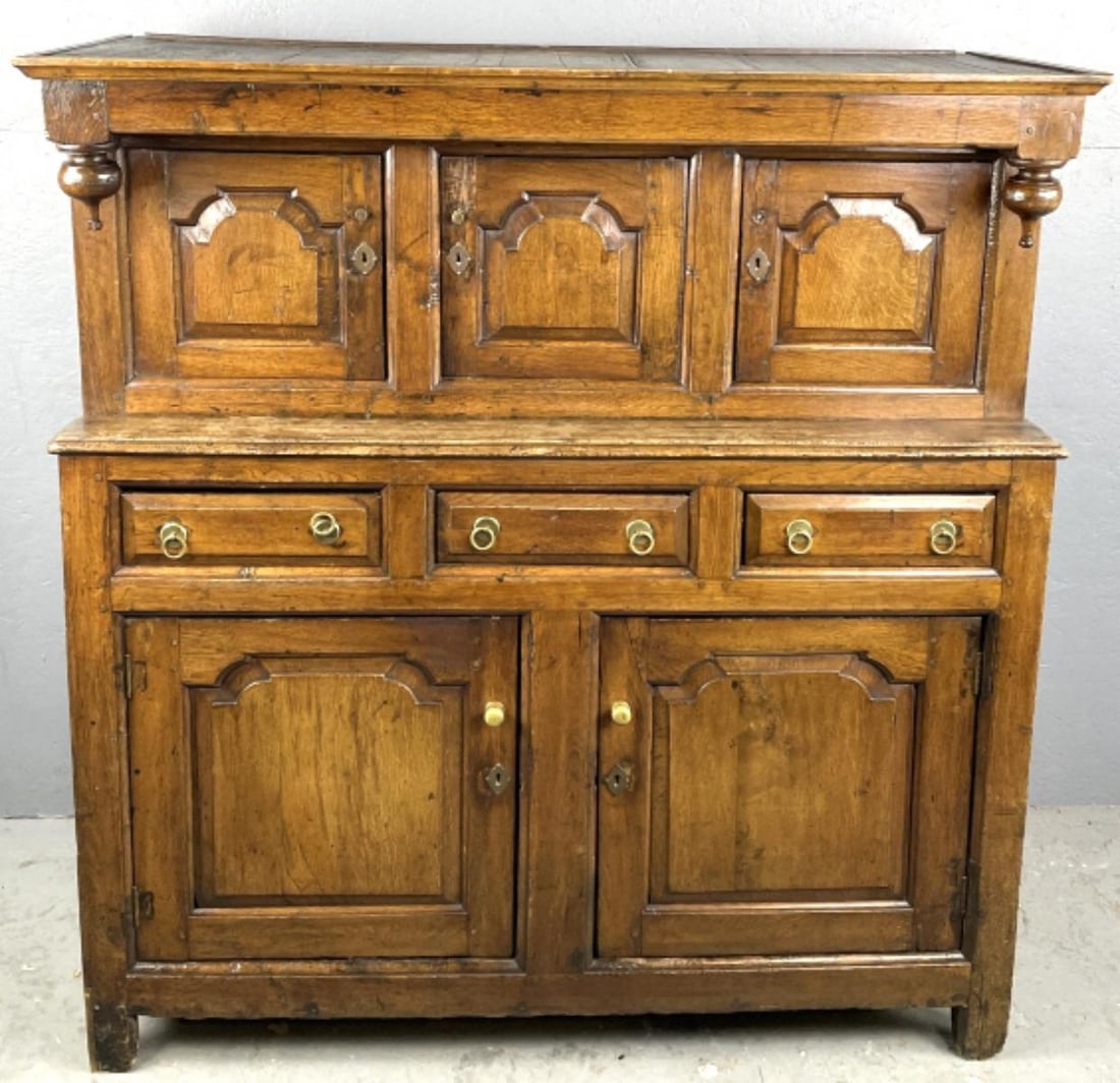 18th C. English Oak Court Cabinet (1 of 6)