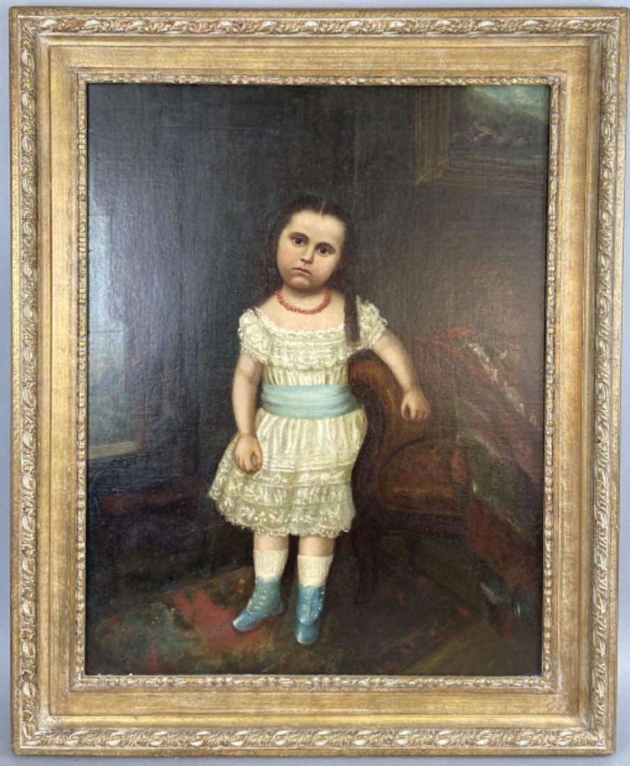 19th C. Folk Art Painting of Child (1 of 4)