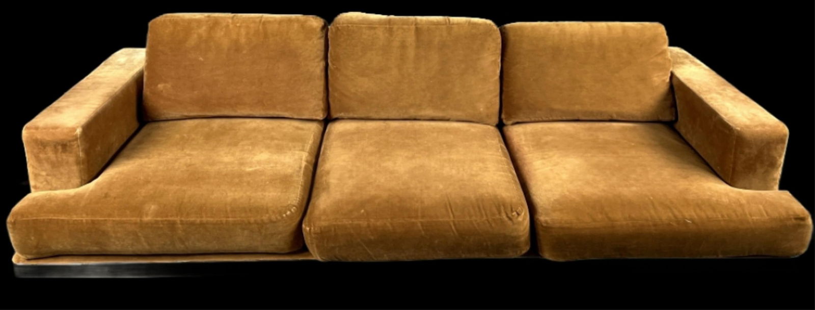 MCM Brown Velvet Sofa MFG by Schweiger (1 of 10)
