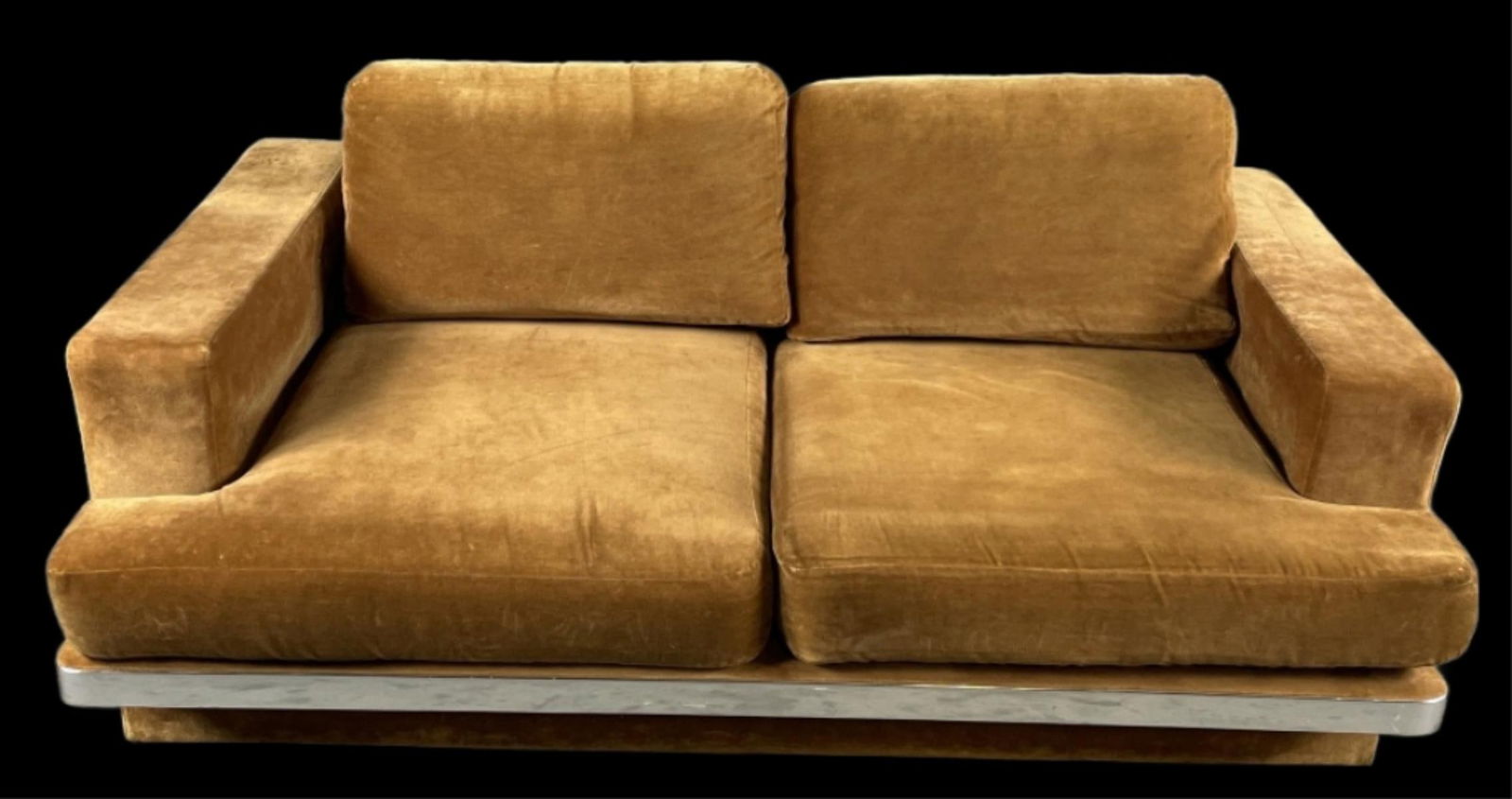 MCM Brown Velvet Sofa MFG by Schweiger (1 of 6)