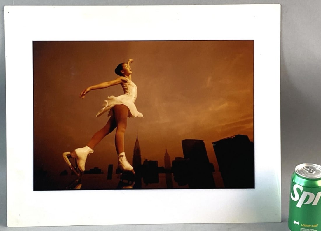 Walter Looss Photograph of Skater Michelle Kwan: Walter Looss Photograph of Skater Michelle Kwan 16"h x 20"w Condition: Scratches, scuffs