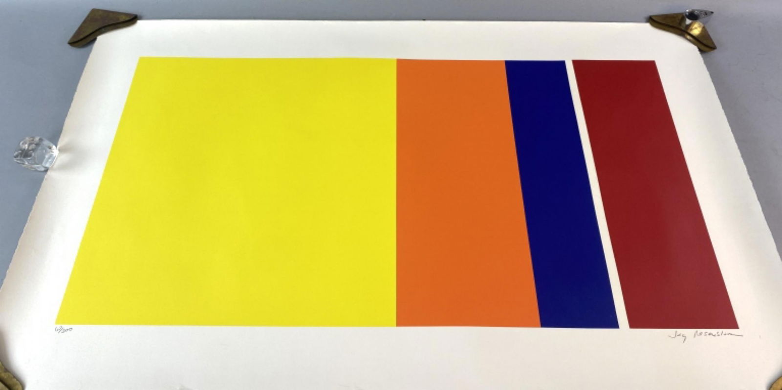 Jay Rosenblum (1933-1989) "Grove #1": Jay Rosenblum (1933-1989) "Grove #1". Screen print edition 67/300, signed (lr). Sight: 18"h x 36"w Overall: 24 5/8"h x 42 1/4"w Condition: Good.