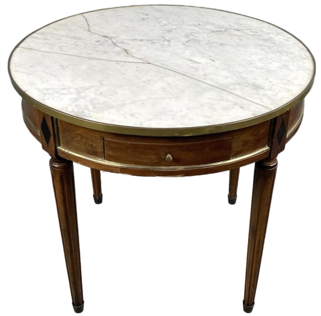 Louis XVI Style Marble Top Boutte Table (1 of 6)