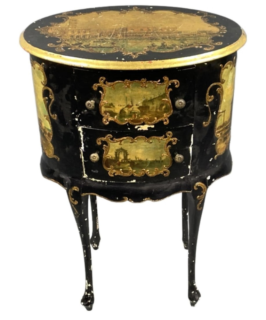 Louis XV Style Paint Decorated Side Table (1 of 6)