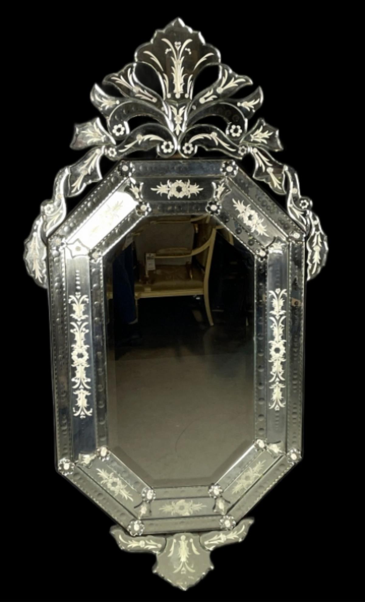Venetian Style Etched Glass Mirror (1 of 6)