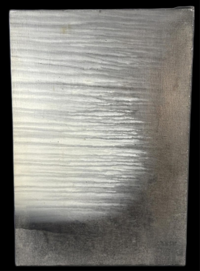 Ethel Edwards Abstract: Ethel Edwards Abstract. Oil on canvas, signed faintly (lr). 29"h x 19 1/2"w Condition: Craquelure, wear around edges, water damage to back.