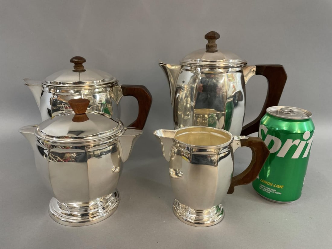 Art Deco Style Silver Plated Coffee & Tea Set (1 of 10)