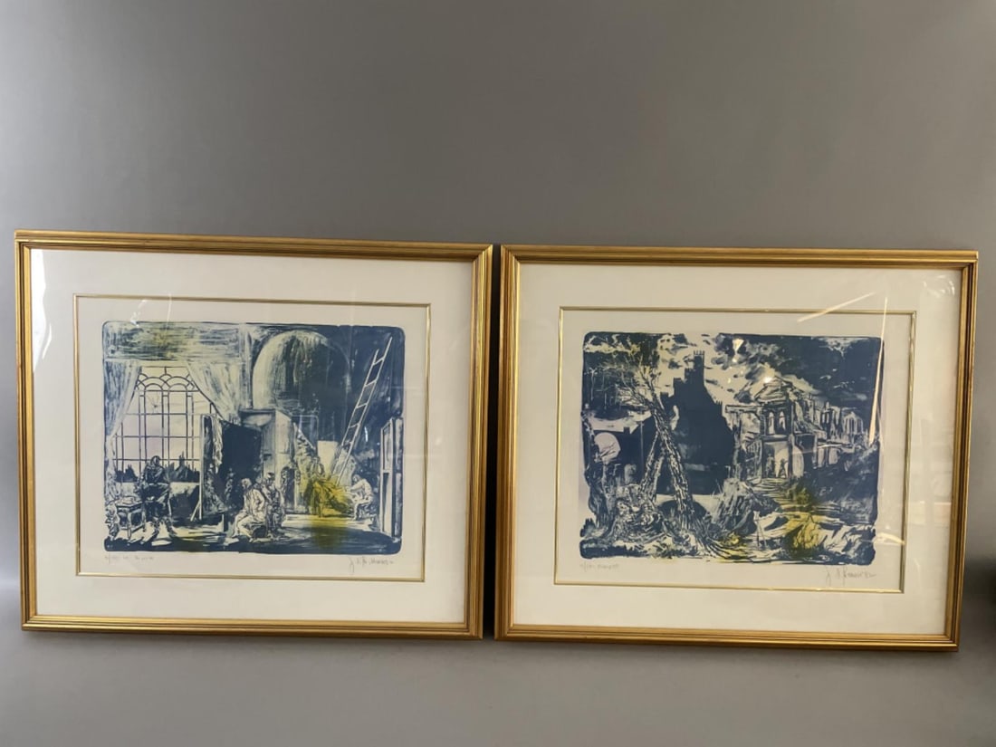 2 Joseph A Pecsenke Lithographs: 2 Joseph A Pecsenke Lithographs. From the opera suite series, "La Boheme" & "Rigoletto". 91/150, signed (lr). Sight: 16 1/2"h x 20 1/2"w Condition: Minor scratches to frames.