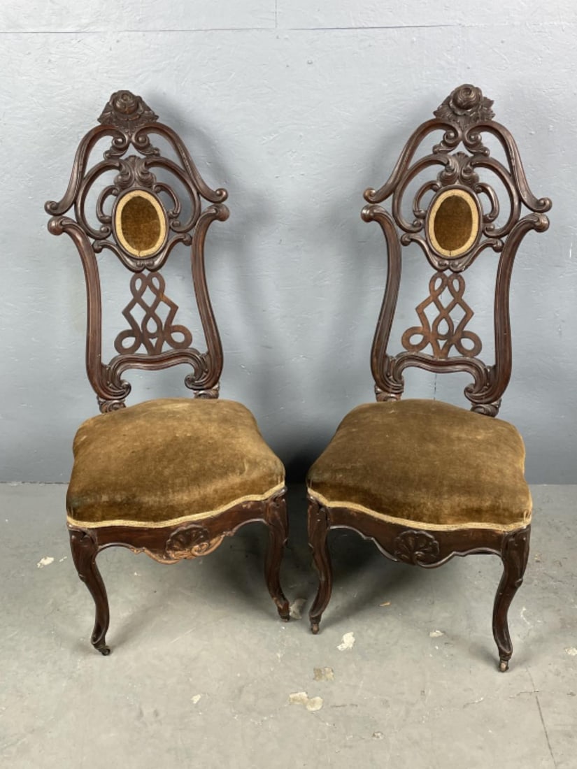 Pair of Victorian Rosewood Side Chairs (1 of 5)