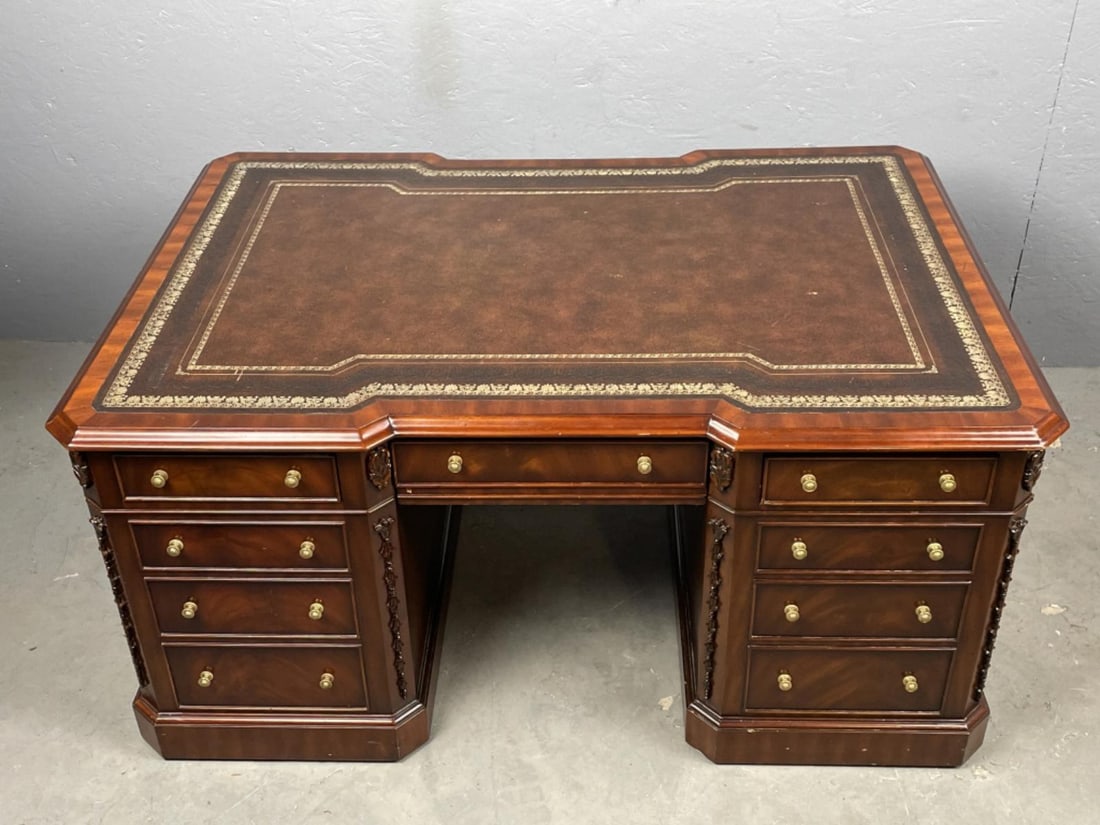 Maitland Smith Mahogany Diminutive Partners Desk (1 of 6)