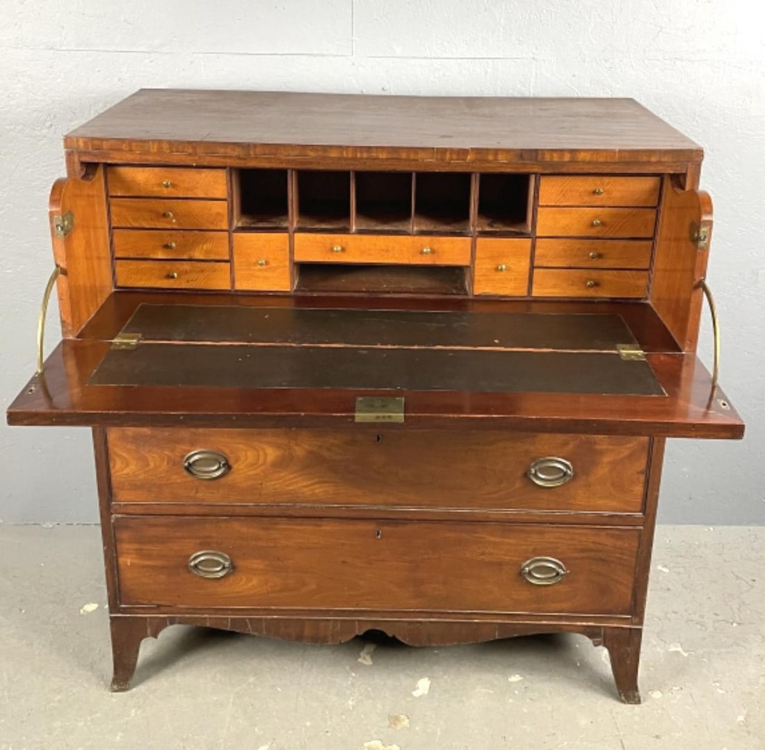 18th C. Mahogany Chest with Secretaire Desk (1 of 5)