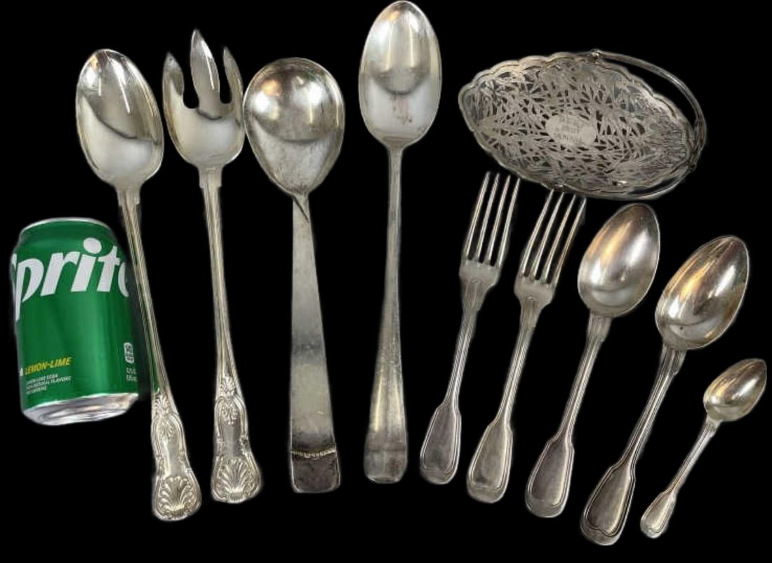 Group of Silver Plated w/ Christofle "Chinon" (1 of 15)