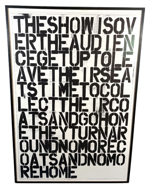 Christopher Wool & Felix Gonzales Lithograph: Christopher Wool & Felix Gonzales Lithograph."The Show is Over".55 1/2"h x 37"w Condition: Scratches to frame.