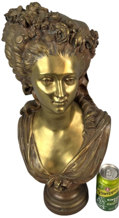 After Jules Salmson "Marie Antoinette" Bronze Bust: After Jules Salmson "Marie Antoinette" Bronze Bust. 20 1/2"h x 10"w x 5 3/4"d Condition: Good.