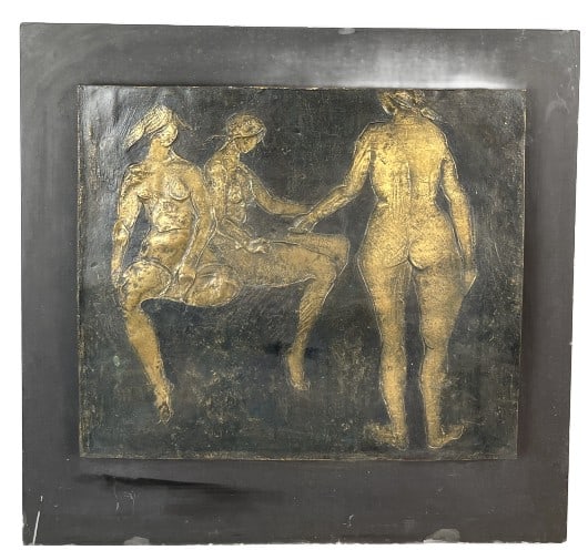 Bronze Plaque of 3 Female Nudes (1 of 5)