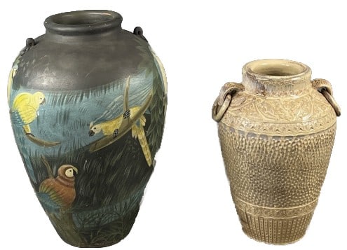 Parrot Decorated Terra Cotta Vase / Porcelain Vase (1 of 6)