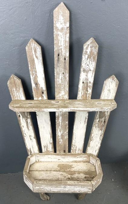 Rustic White Wall Bracket w/ Planter - 2