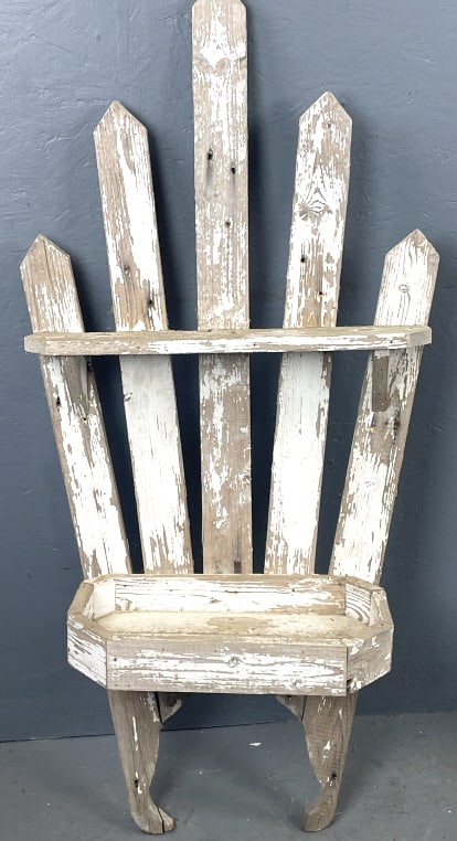 Rustic White Wall Bracket w/ Planter - 3