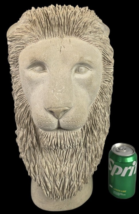Signed Angie Concrete Lion Statue (1 of 5)