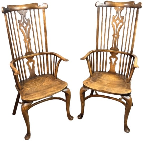 Pair of High Back Windsor Chairs (1 of 3)