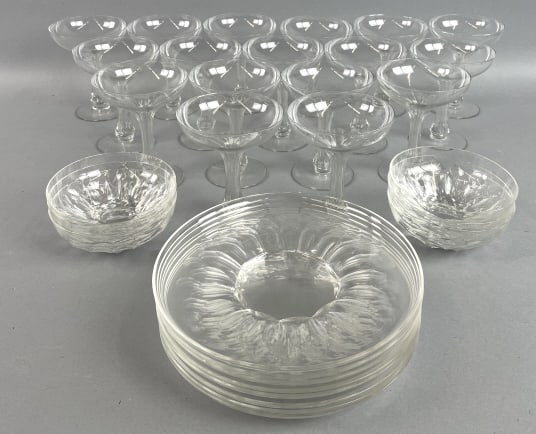 Group of 31 Clear Glass Coupes & Dishes (1 of 8)
