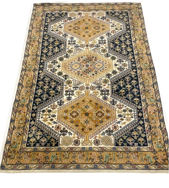 Indian Style Floral Wood Rug (1 of 5)