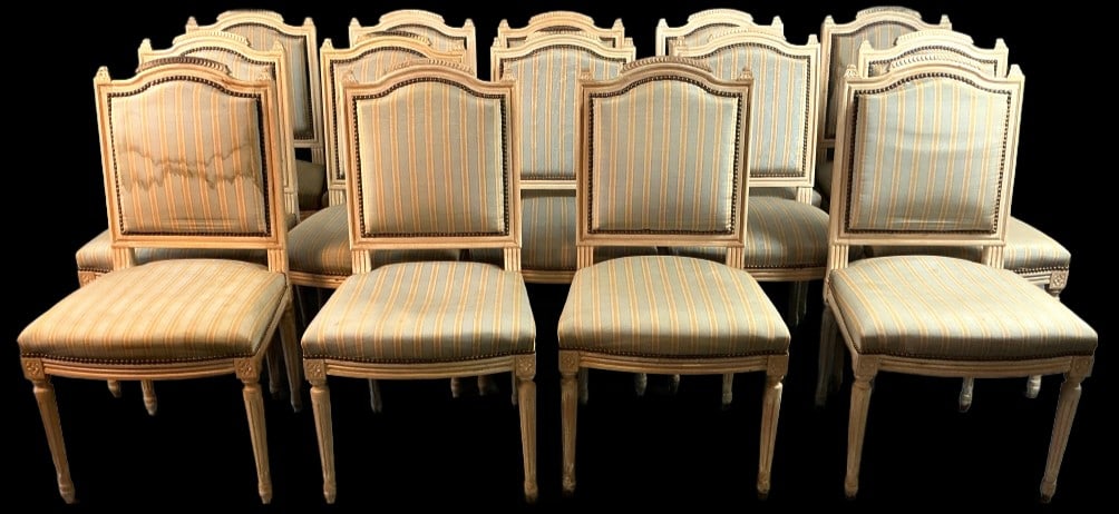 Set of 14 Louis XVI Style Dining Chairs (1 of 8)