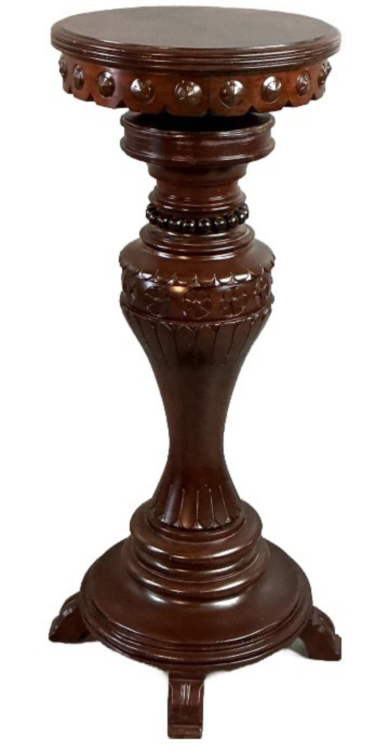 Victorian Walnut Pedestal with Lazy Susan (1 of 4)