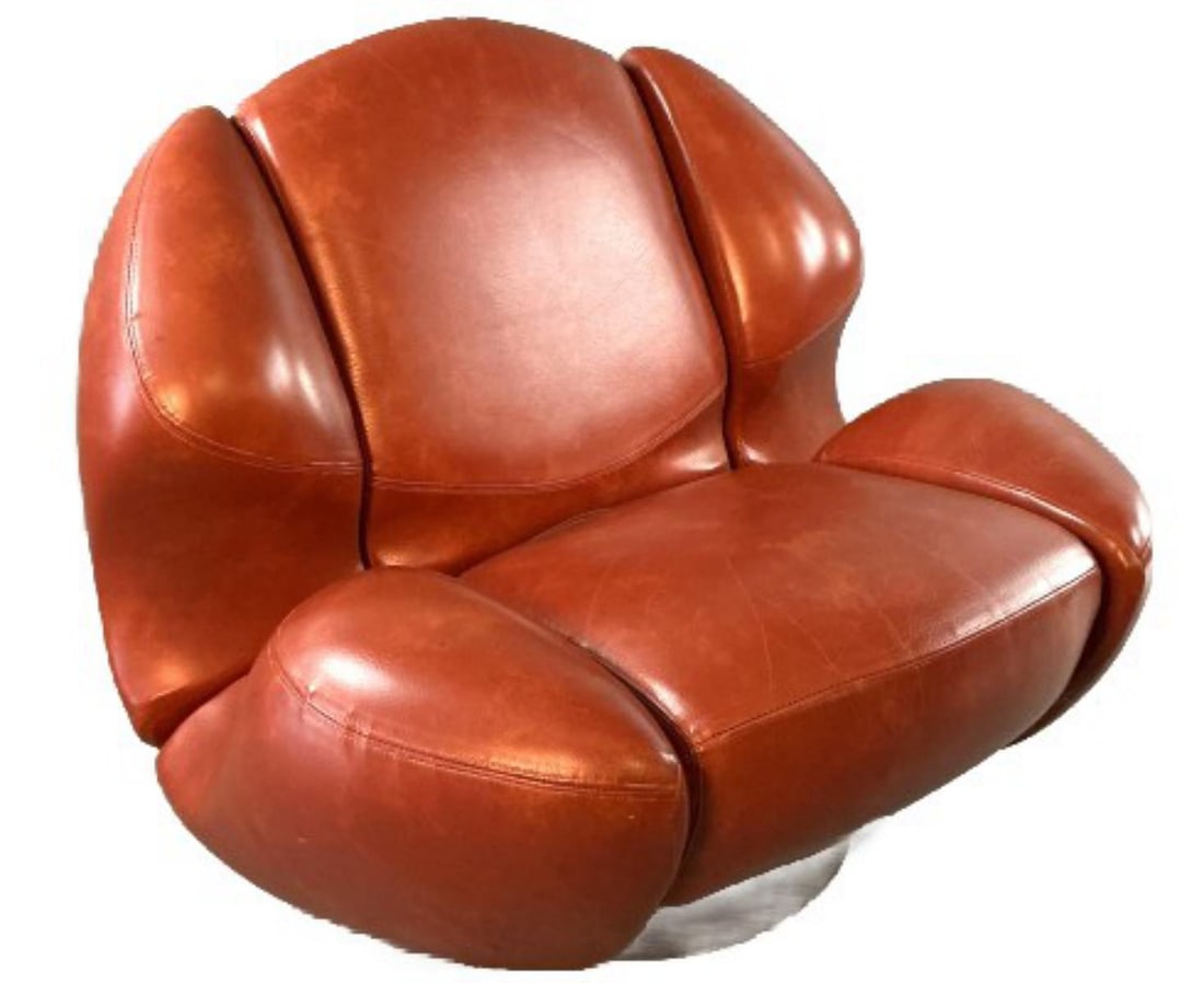 Italian Style Faux Leather Lounge Chair (1 of 6)