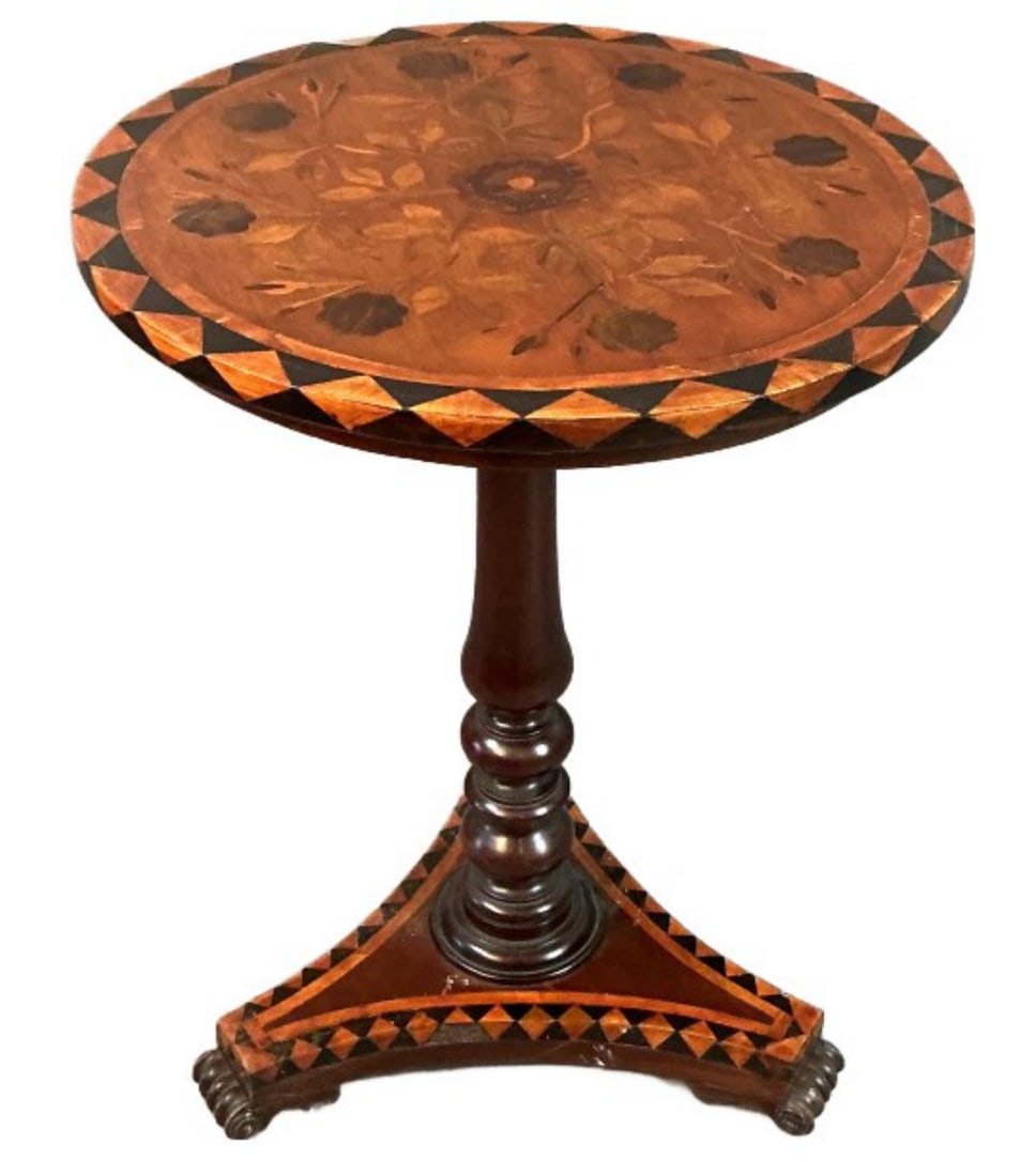 Dutch Marquetry Round Side Table (1 of 4)
